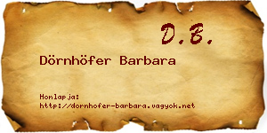 Dörnhöfer Barbara névjegykártya