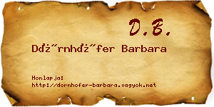 Dörnhöfer Barbara névjegykártya