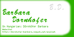 barbara dornhofer business card