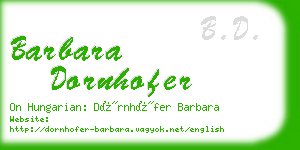 barbara dornhofer business card